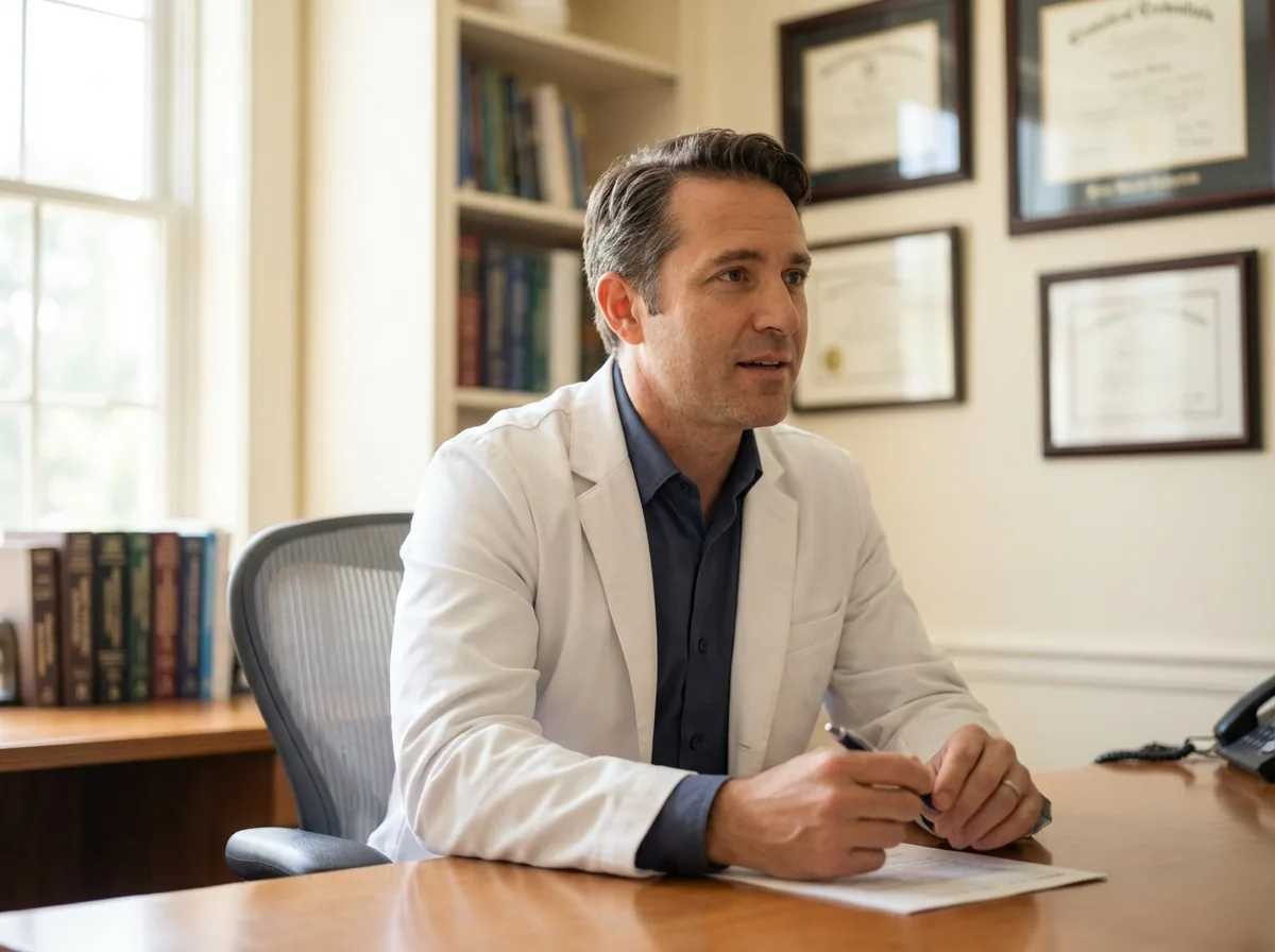 Physician reviewing patient application authorization